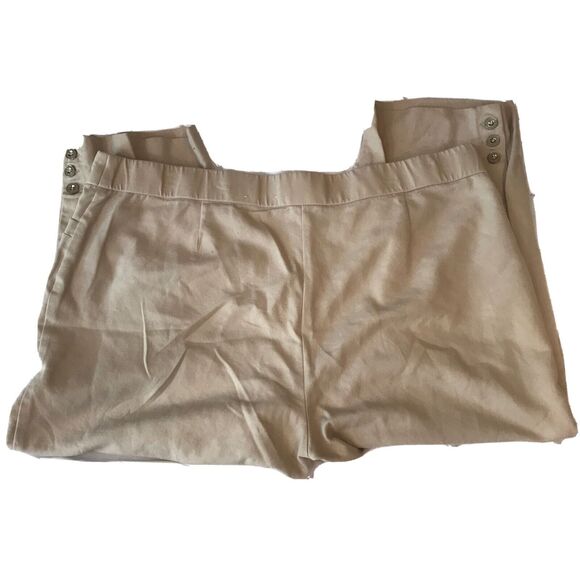 Roz & Ali Capri  Womens Size 18 Beige Tapered Leg Ankle Stretch Flat Front - Picture 9 of 9